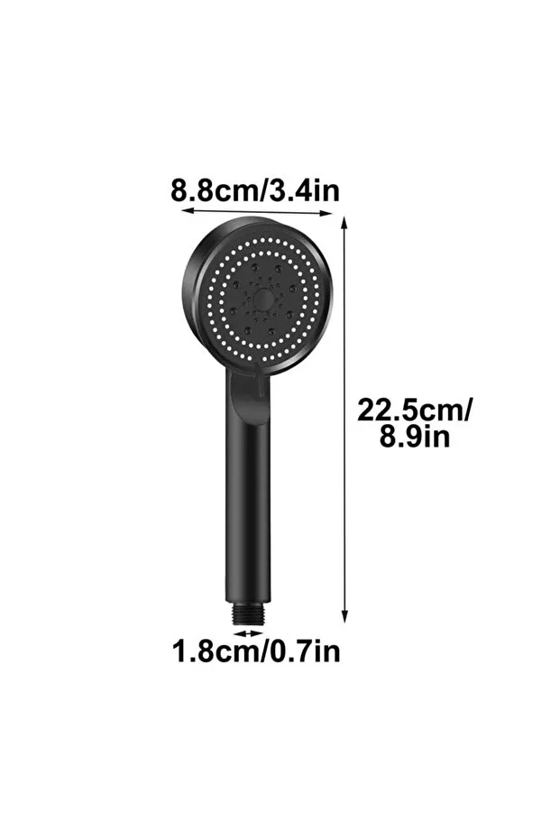 Turbo Fan 5 Fonksiyonlu Su Tasarruflu Duş Başlığı Siyah